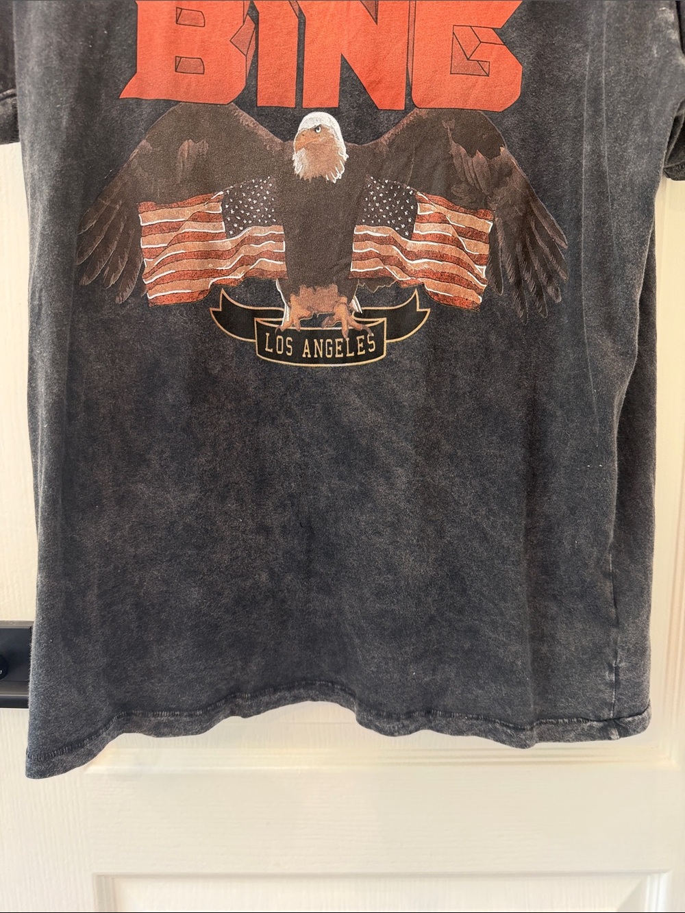 Anine Bing Vintage Washed Black Crewneck Tee - Picture 5 of 7
